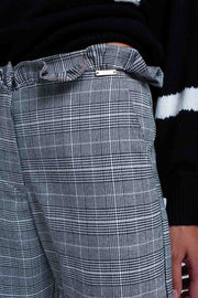 Gray Tartan Pattern Pants