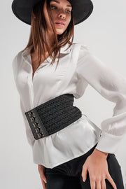 Ecru Blouse With Ruffle Details