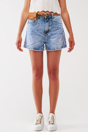 Denim Short in Light Blue Wash