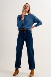 Relaxed Mom Fit Jeans in Mid Wash Blue