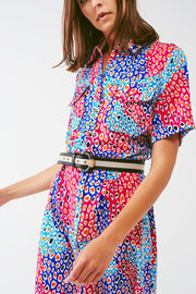 Midi Geo Printed Short Sleeve Dress