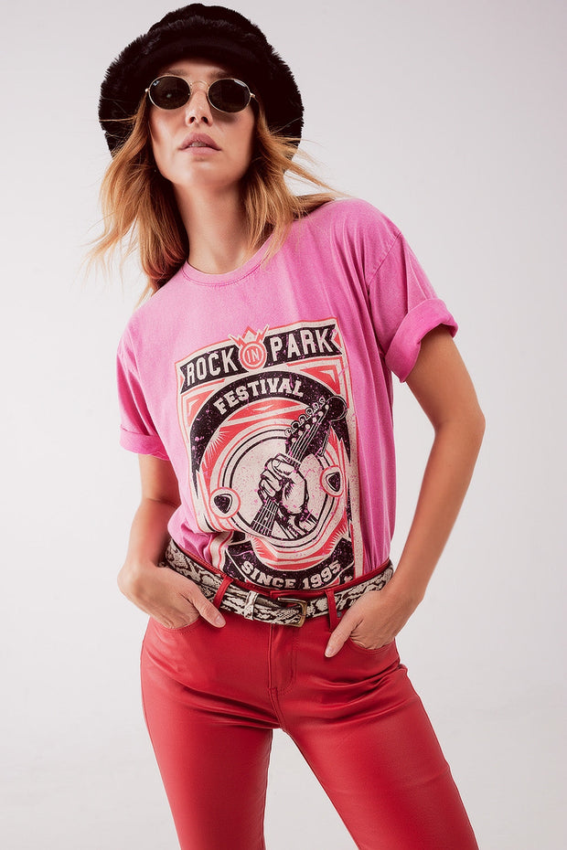 Tee Rock Park Graphic in Pink