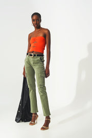 Relaxed Cargo Pants in Khaki