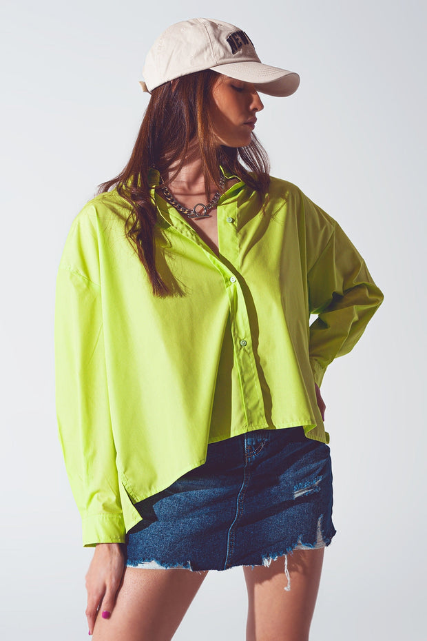 Loose Fit Blouse in Lime Green