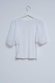 Angel Sleeve Tea Blouse in White