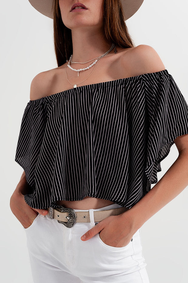 Bardot Top in Stripe