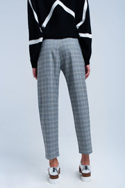 Gray Tartan Pattern Pants