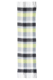 Brushed Fringed Scarf in Grey Check