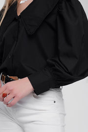 Oversized Collared Shirt in Black