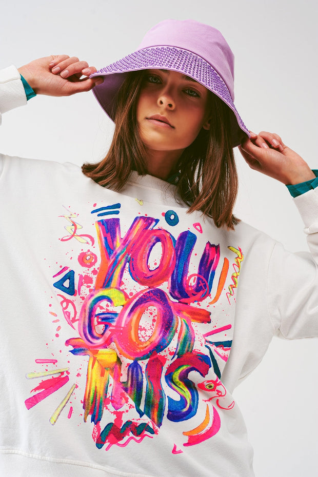 Sweat With You Got This Graphic Text in White