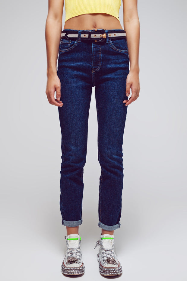 Skinny Fit Jeans in Mid Wash Blue