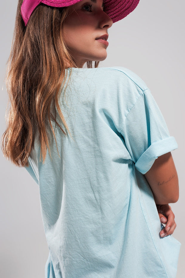 Beverly Hills T Shirt in Light Blue