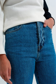 High Waisted Mom Jeans in Vintage Blue