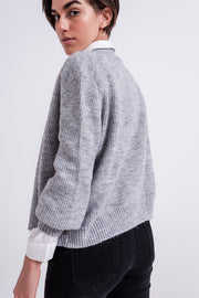 Button Through Cardigan in Grey