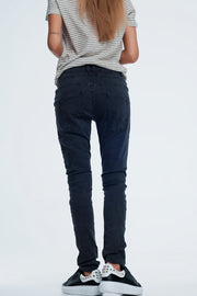 Drop Crotch Skinny Jean in Grey