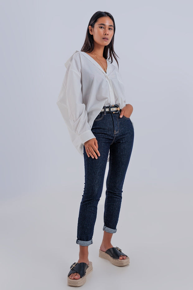 Relaxed Poplin Shirt in Cream