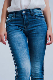 Skinny Jeans With Side Stripe