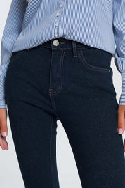 Sparkley High Waist Jeans in Dark Wash