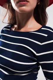 Stripe Sweater in Navy