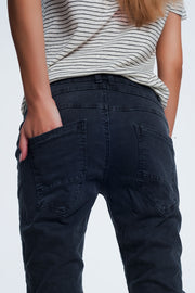 Drop Crotch Skinny Jean in Grey