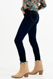 Super Skinny Fit Jeans in Dark Blue Wash