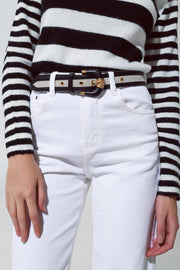 White Corduroy Cropped Pants