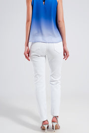 Stretch Cotton Skinny Jeans in White