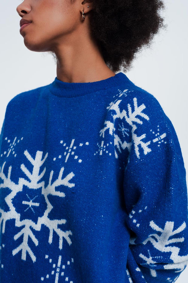 Blue Snowflake Sweater