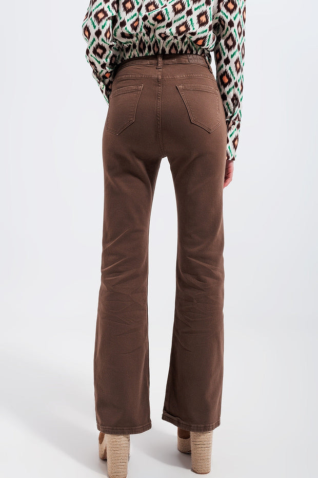 Brown Flared Jeans