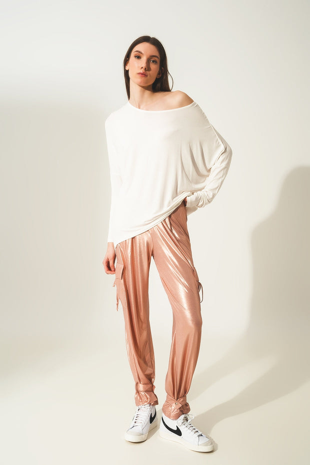 Long Sleeve Top in Modal Cream Color