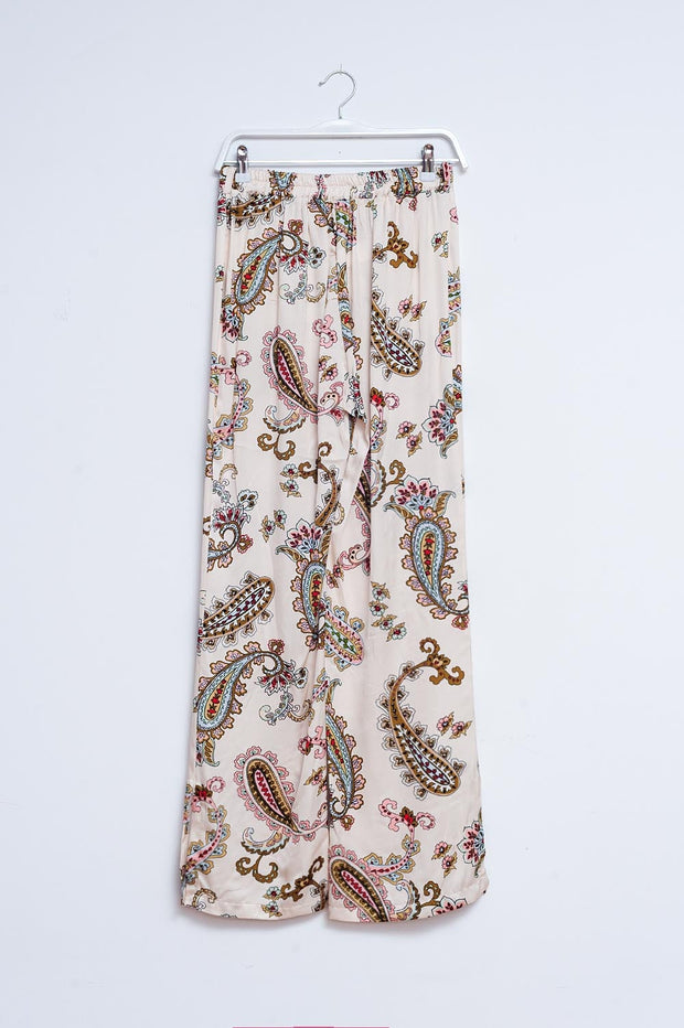 Wide Leg Pants in Paisley Floral