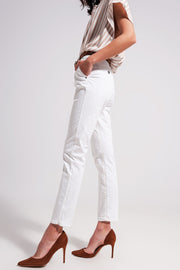 Cotton Blend Pants in White