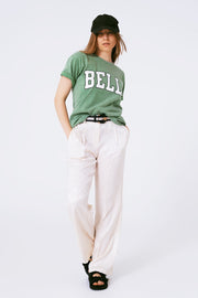 T-Shirt With Bella Text in Green