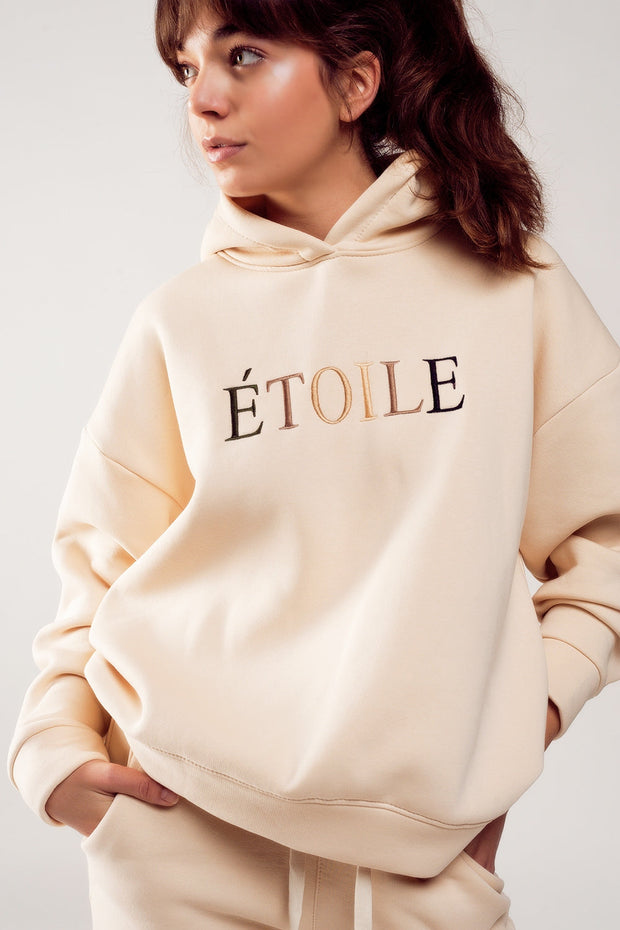 ETOILE Slogan Hoodie in Cream