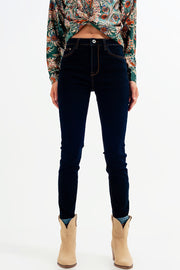 Super Skinny Fit Jeans in Dark Blue Wash