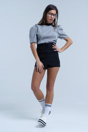 Black Short With Tie Detail