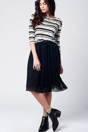 Black Striped Knit Sweater