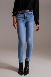 Skinny High Waist Jeans in Light Wash