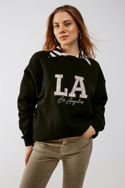 LA Oversized Sweat in Black