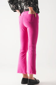 Flare Corduroy Pants in Fucshia