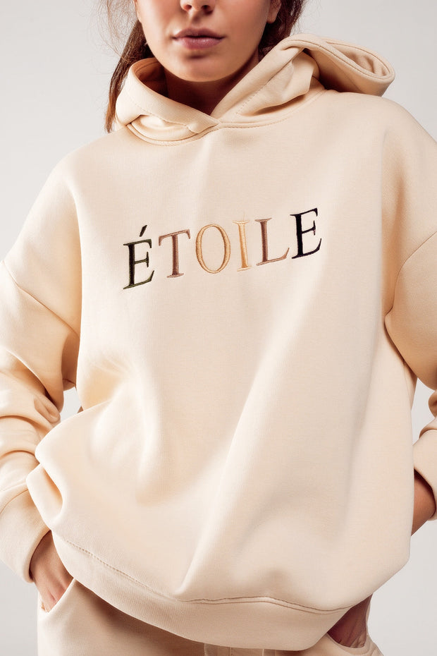 ETOILE Slogan Hoodie in Cream