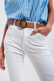 High Waisted Skinny Jeans in White