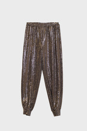 Brown Sequins Cargo Pants