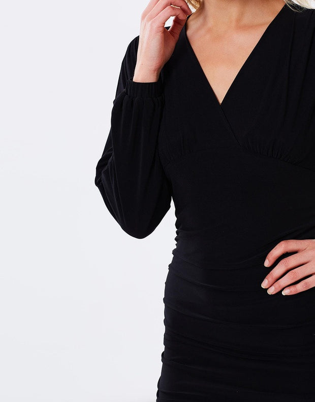 Long Sleeve Mini Dress - Black