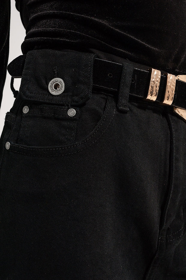 Pocket Detail Jeans in Black