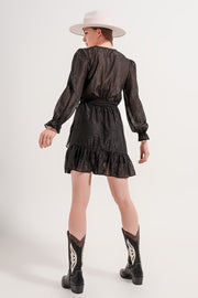 Mini Dress With Flippy Hem in Black