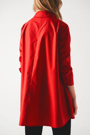 Oversized Shirt in Bold Red