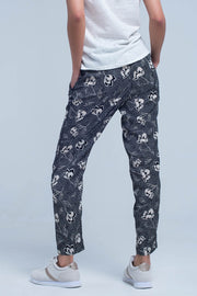 Black Pants With Floral Print