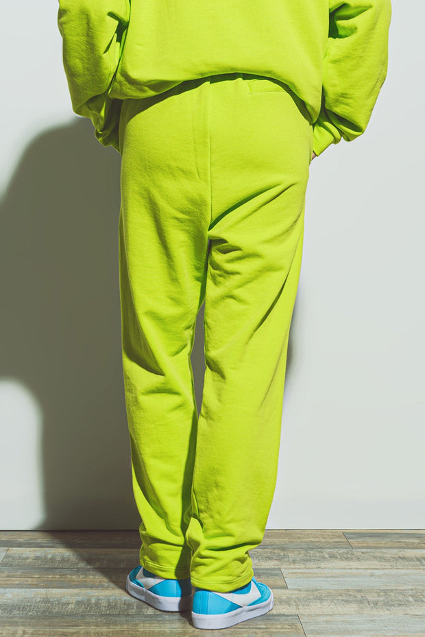 Oversized Jogger With Tie Waist in Lime