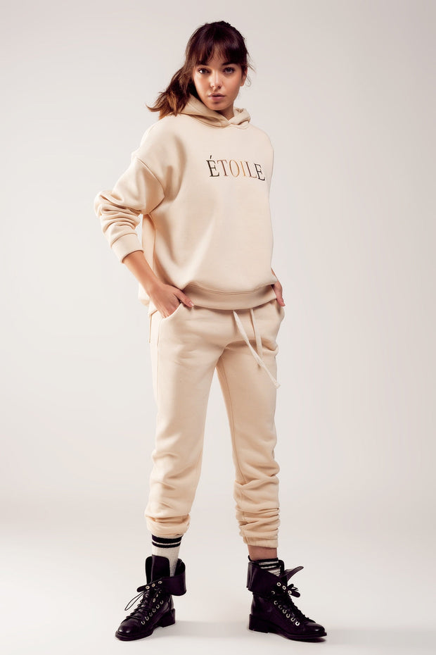 ETOILE Slogan Hoodie in Cream